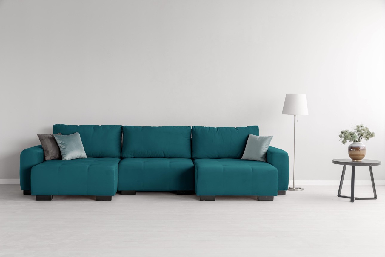 Canapea modulară KING 3 (1000), cu lada depozitare, 3570x1200x750 mm, spațiu de dormit 3050x1600 mm.