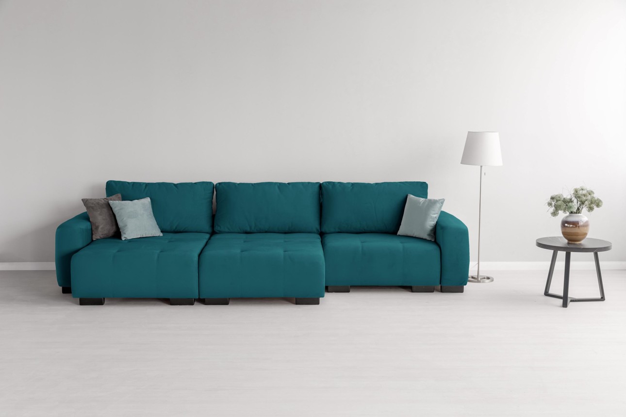 Canapea modulară KING 3 (1000), cu lada depozitare, 3570x1200x750 mm, spațiu de dormit 3050x1600 mm.