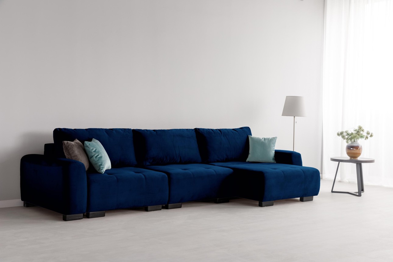 Canapea modulară KING 3 (1000), cu lada depozitare, 3570x1200x750 mm, spațiu de dormit 3050x1600 mm.