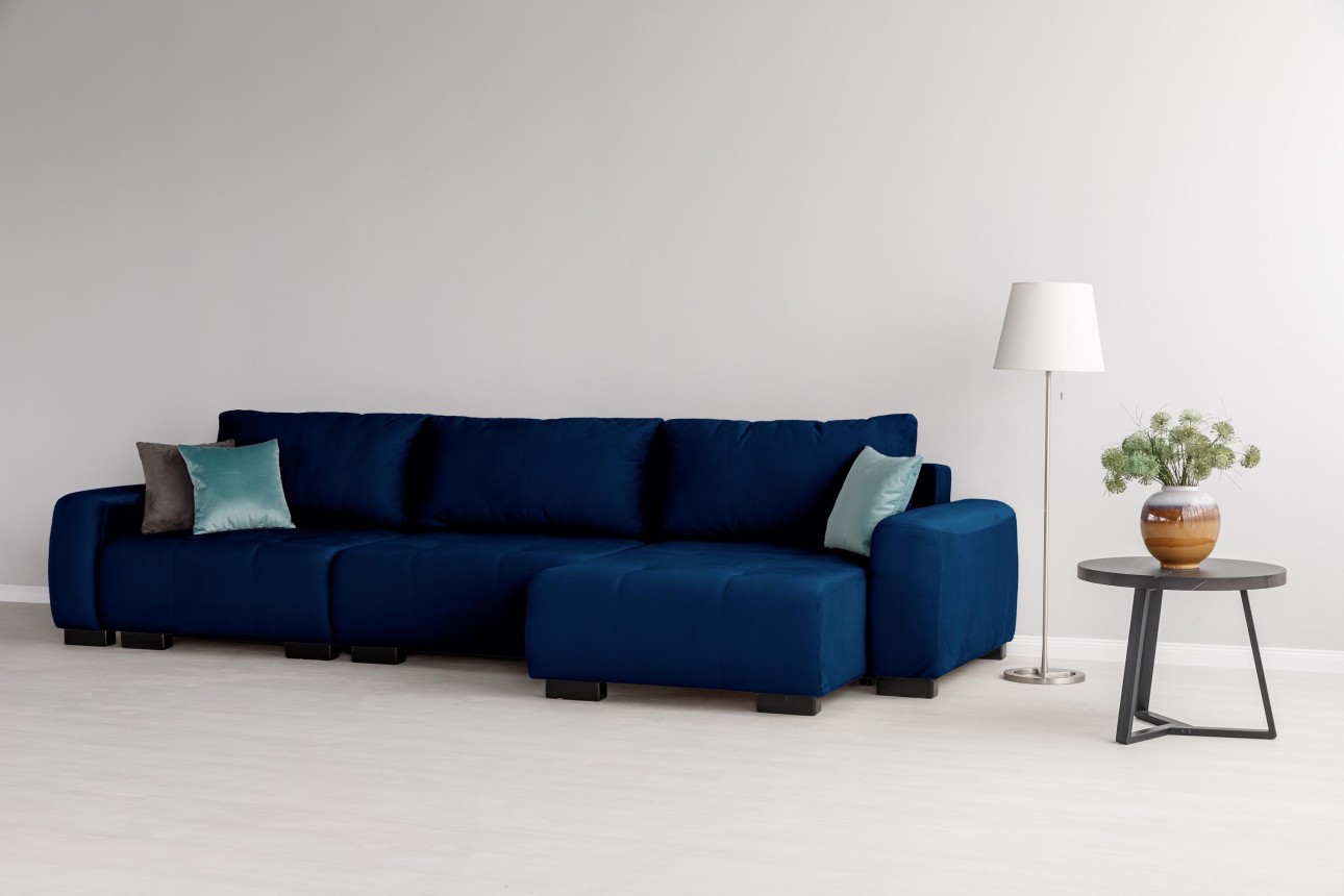 Canapea modulară KING 3 (1000), cu lada depozitare, 3570x1200x750 mm, spațiu de dormit 3050x1600 mm.