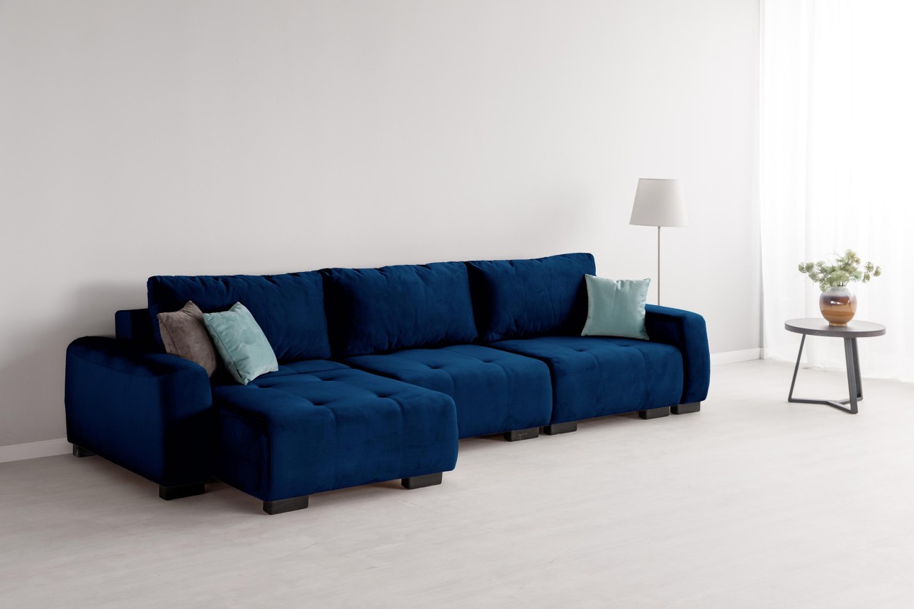 Canapea modulară KING 3 (1000), cu lada depozitare, 3570x1200x750 mm, spațiu de dormit 3050x1600 mm.