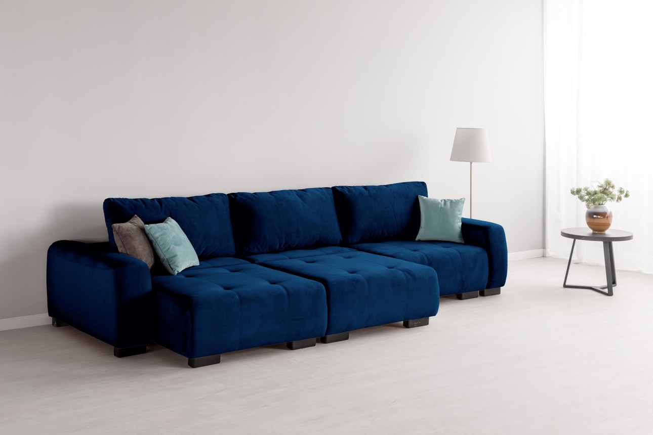 Canapea modulară KING 3 (1000), cu lada depozitare, 3570x1200x750 mm, spațiu de dormit 3050x1600 mm.