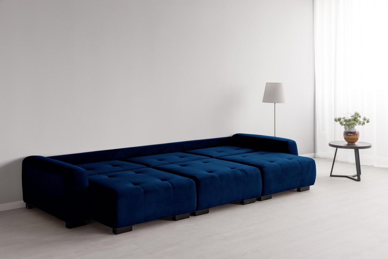 Canapea modulară KING 3 (1000), cu lada depozitare, 3570x1200x750 mm, spațiu de dormit 3050x1600 mm.