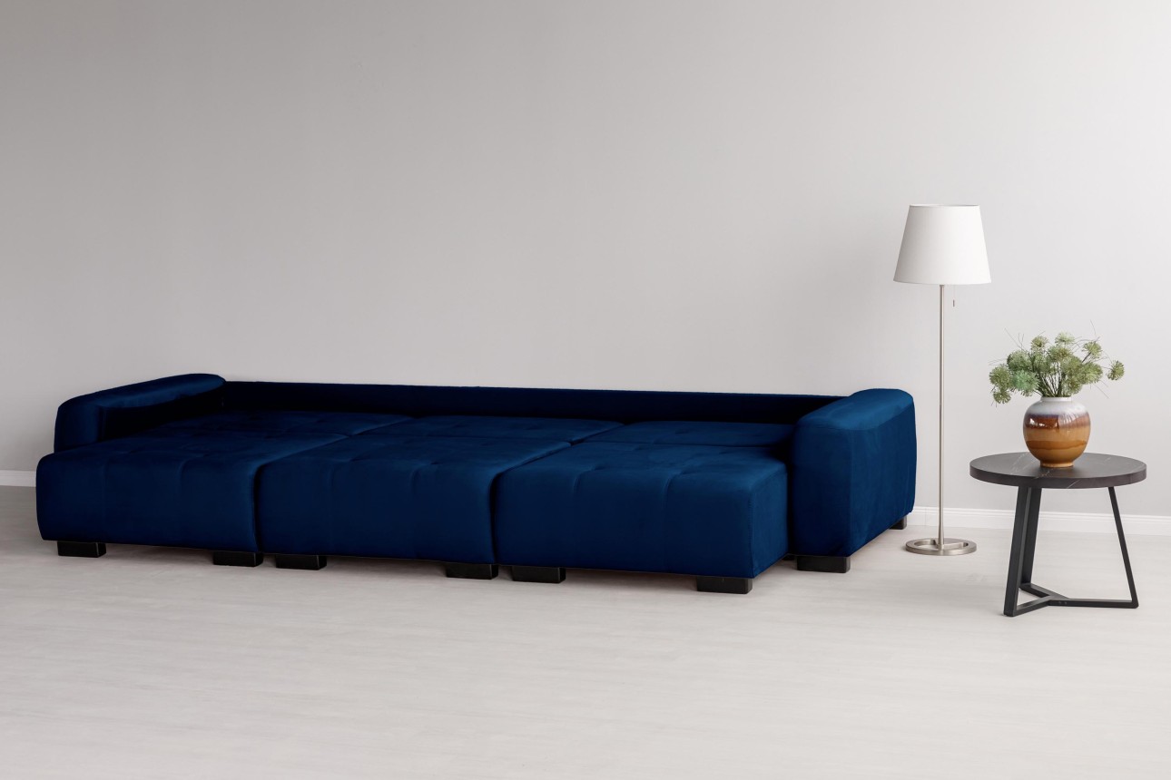 Canapea modulară KING 3 (1000), cu lada depozitare, 3570x1200x750 mm, spațiu de dormit 3050x1600 mm.