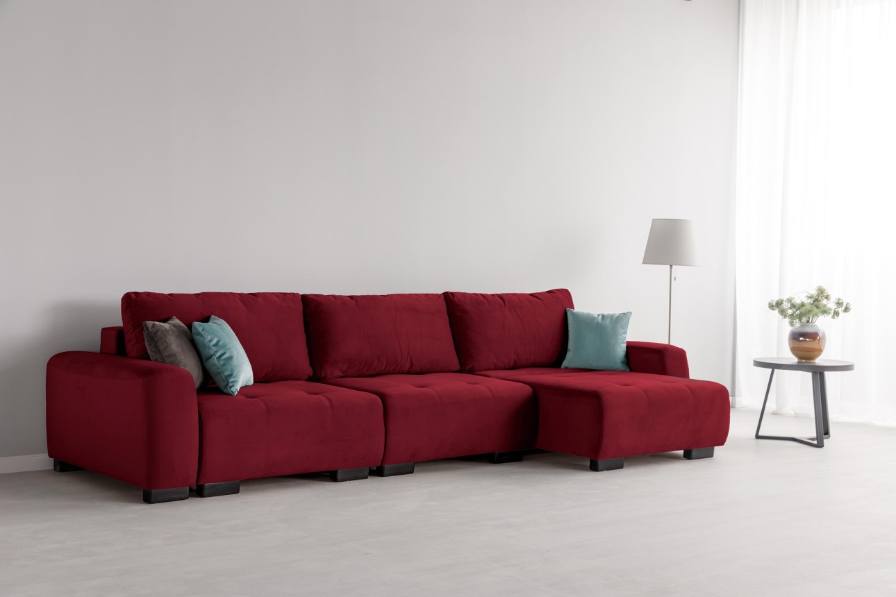 Canapea modulară KING 3 (1000), cu lada depozitare, 3570x1200x750 mm, spațiu de dormit 3050x1600 mm.