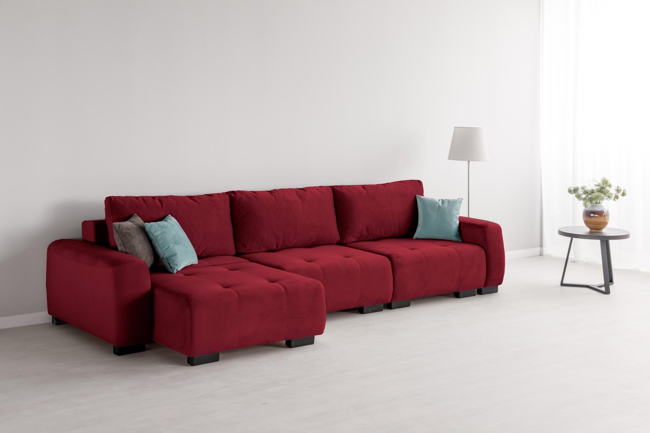 Canapea modulară KING 3 (1000), cu lada depozitare, 3570x1200x750 mm, spațiu de dormit 3050x1600 mm.