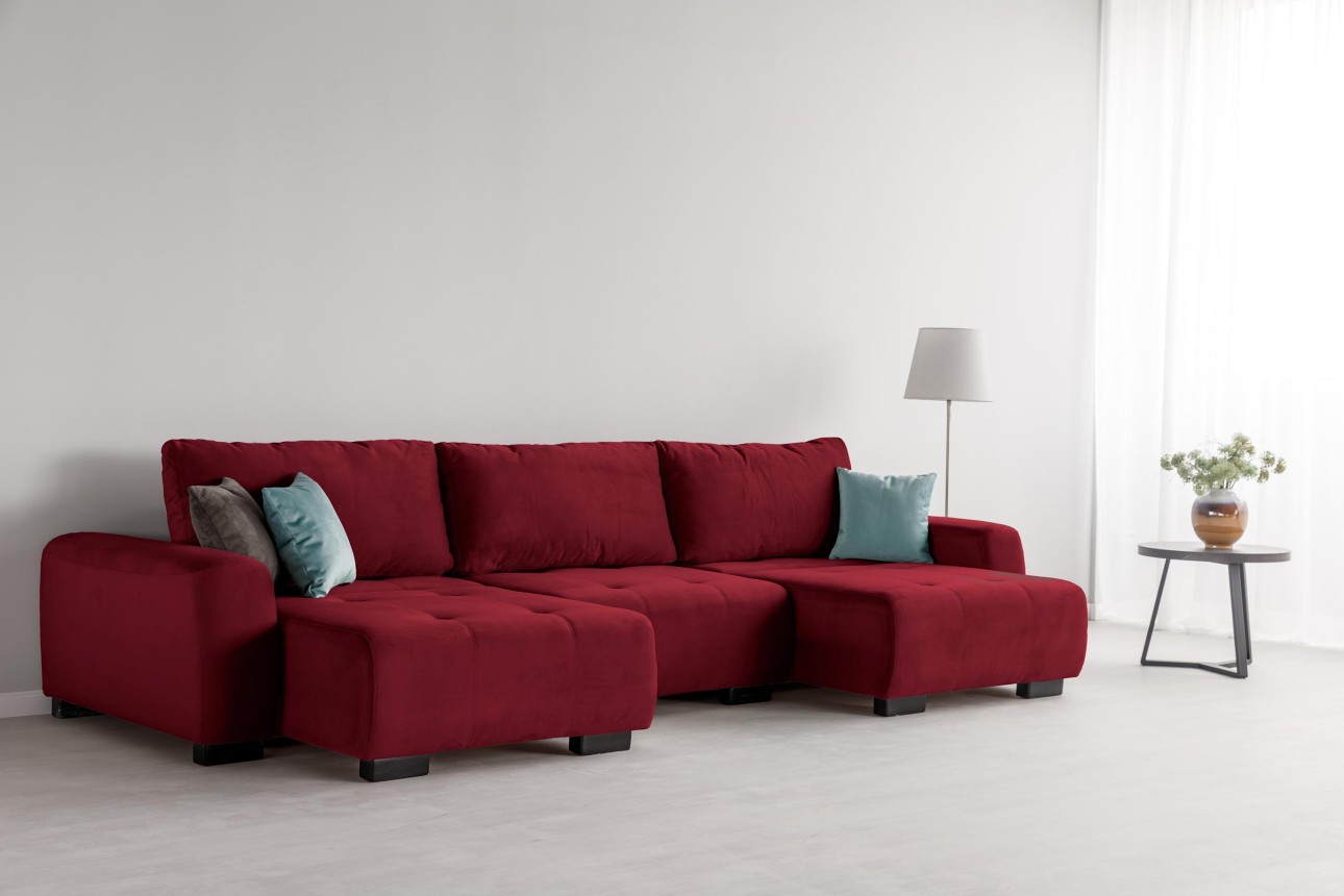 Canapea modulară KING 3 (1000), cu lada depozitare, 3570x1200x750 mm, spațiu de dormit 3050x1600 mm.