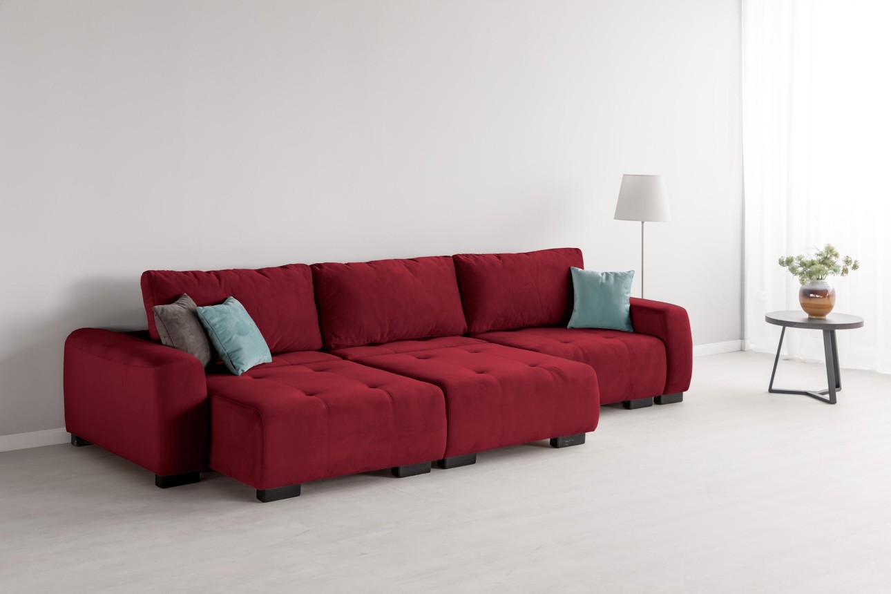 Canapea modulară KING 3 (1000), cu lada depozitare, 3570x1200x750 mm, spațiu de dormit 3050x1600 mm.