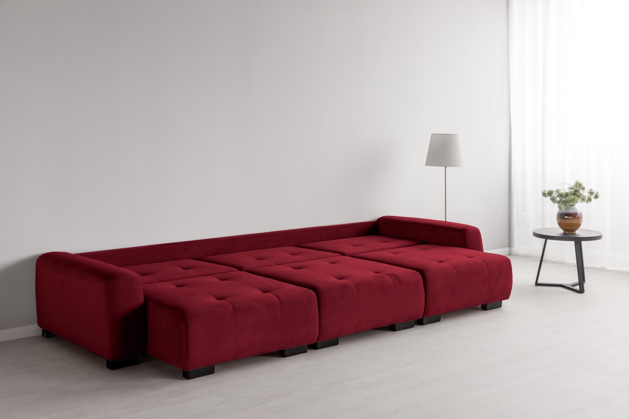 Canapea modulară KING 3 (1000), cu lada depozitare, 3570x1200x750 mm, spațiu de dormit 3050x1600 mm.