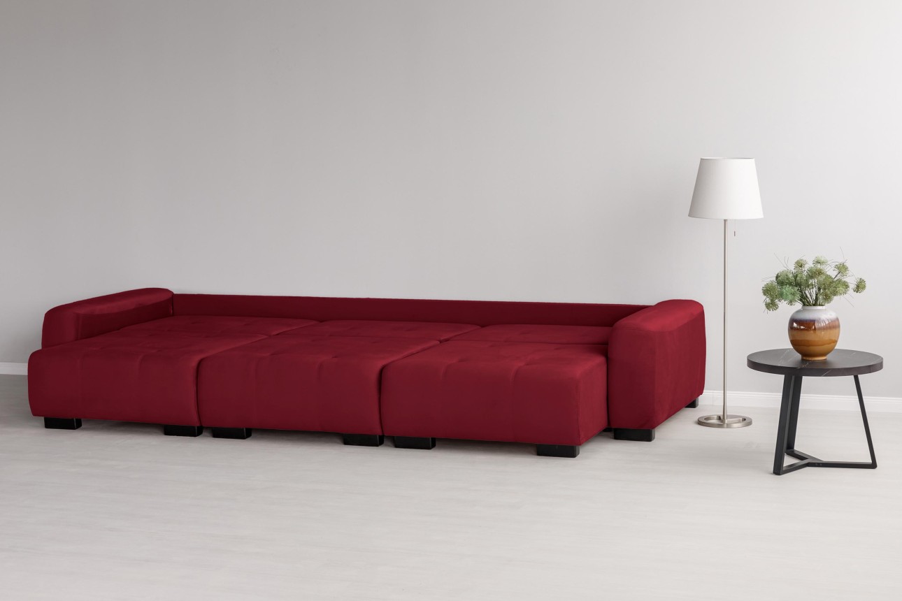 Canapea modulară KING 3 (1000), cu lada depozitare, 3570x1200x750 mm, spațiu de dormit 3050x1600 mm.