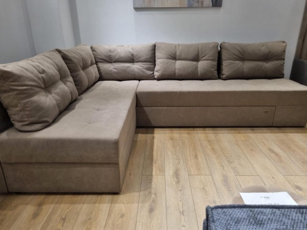 Colțar extensibil AMSTERDAM, ladă de depozitare, mecanismul de extindere foarfece, 2950x2150x840 mm, spațiu de dormit 1600x2000 mm.