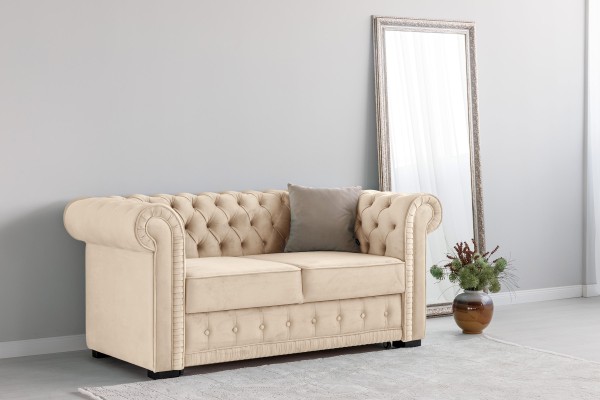 Canapea PRINCESS 2, 2 locuri, ladă de depozitare, 2470x900x810 mm.