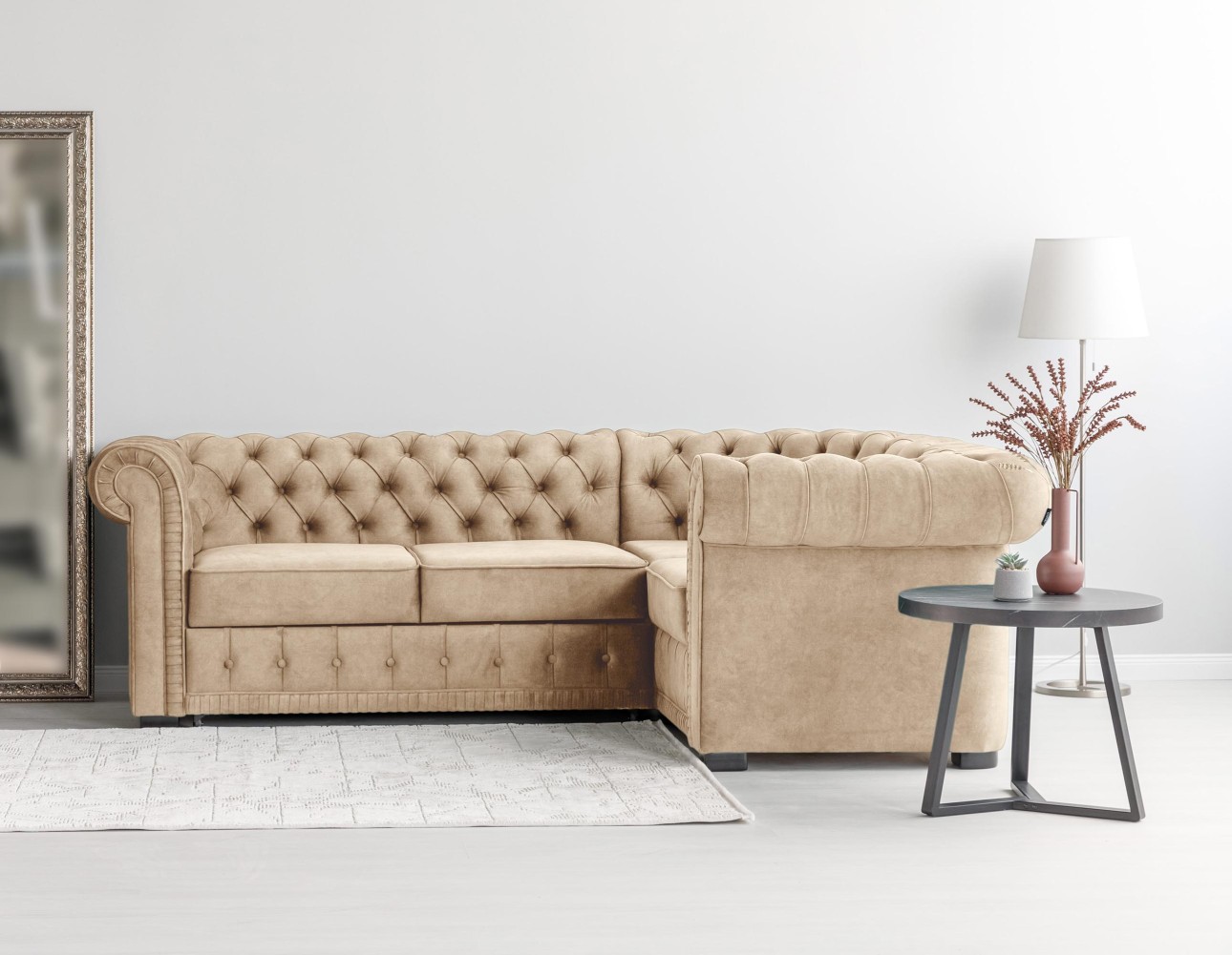 Colțar extensibil PRINCESS 2, 2530x1800x810 mm, spațiu de dormit 1950x1300 mm.