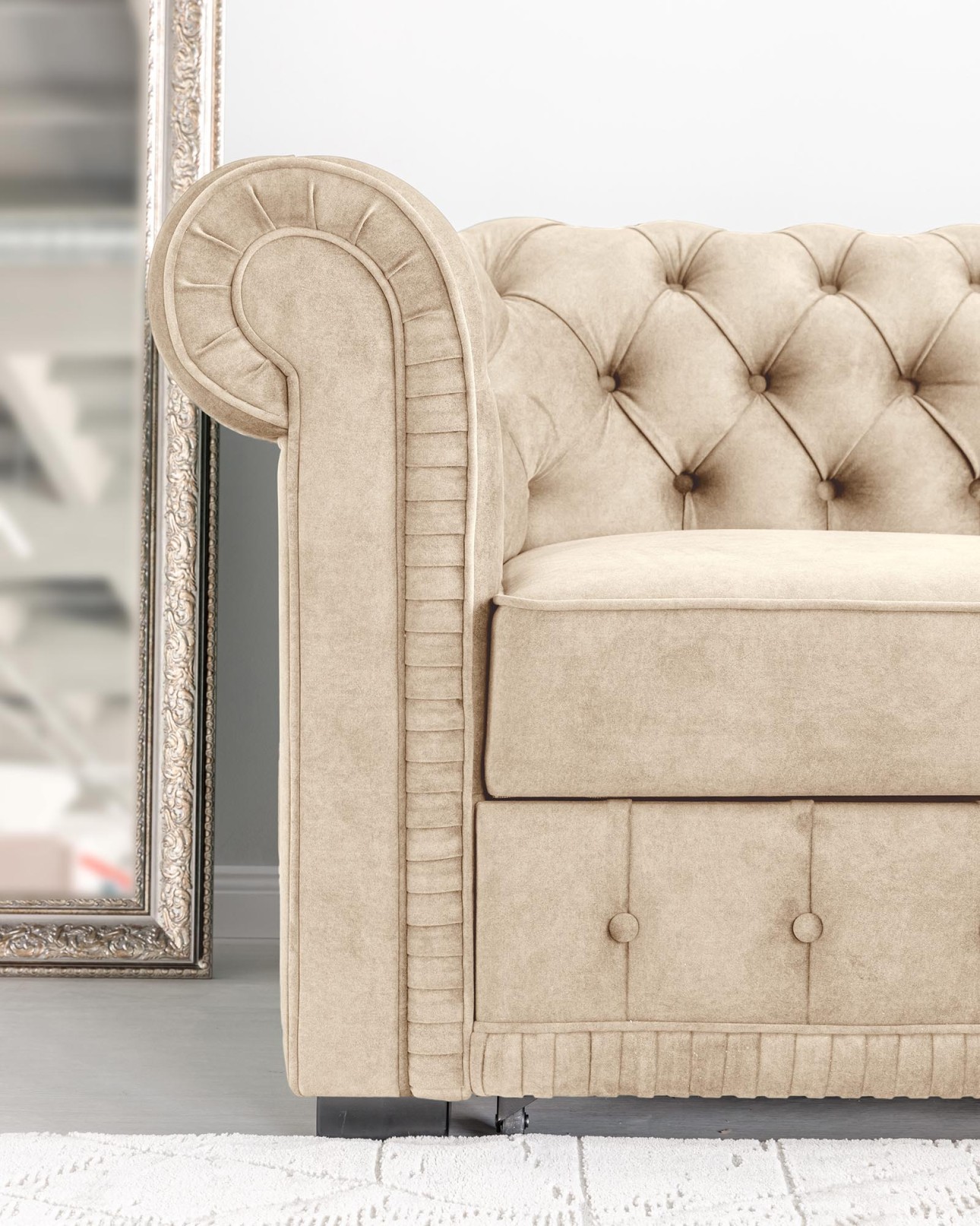 Colțar extensibil PRINCESS 2, 2530x1800x810 mm, spațiu de dormit 1950x1300 mm.