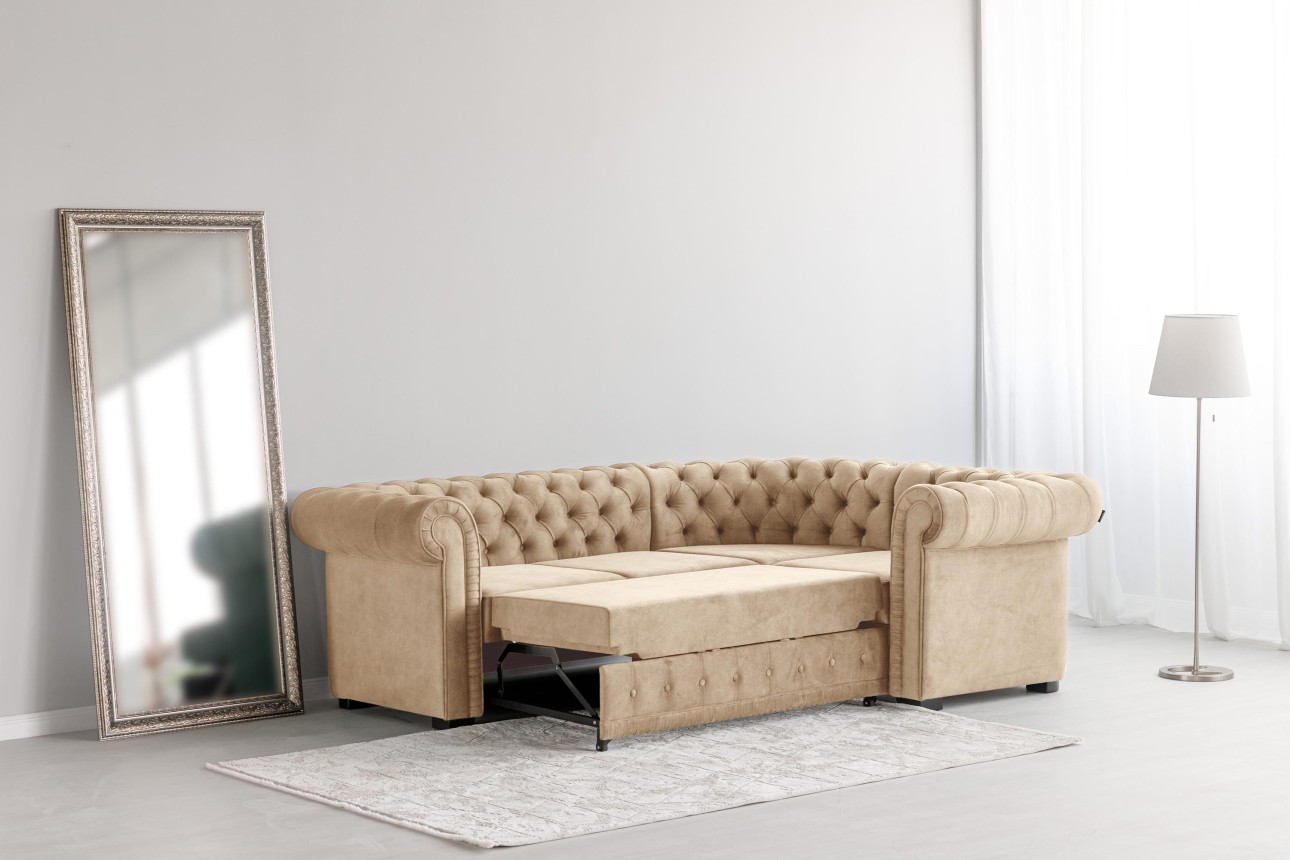 Colțar extensibil PRINCESS 2, 2530x1800x810 mm, spațiu de dormit 1950x1300 mm.
