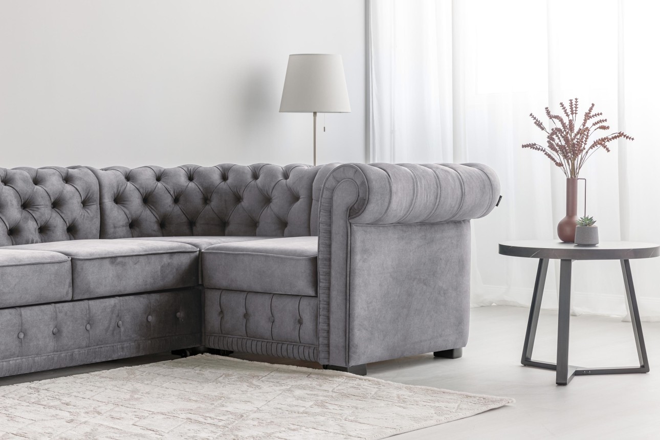 Colțar extensibil PRINCESS 2, 2530x1800x810 mm, spațiu de dormit 1950x1300 mm.