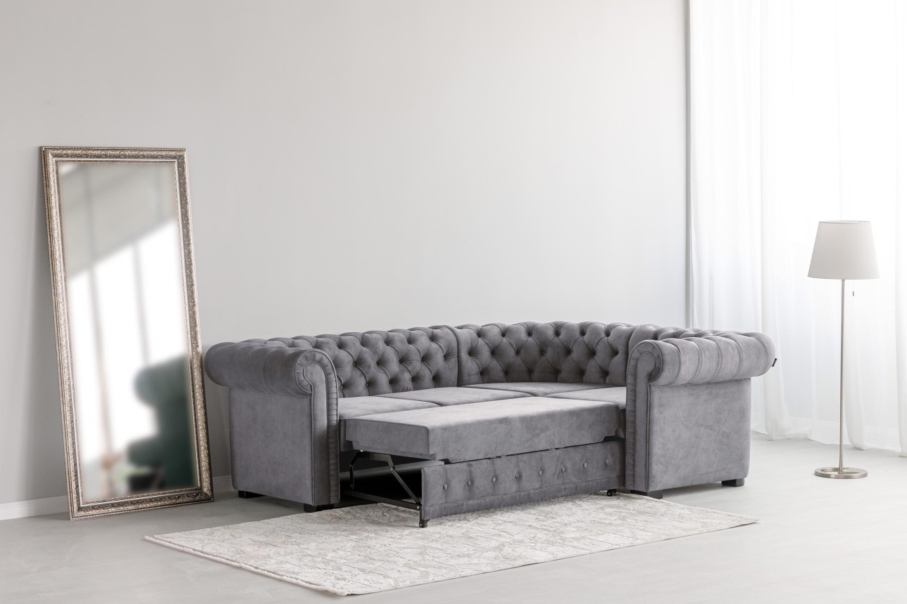 Colțar extensibil PRINCESS 2, 2530x1800x810 mm, spațiu de dormit 1950x1300 mm.