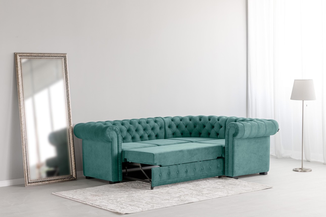Colțar extensibil PRINCESS 2, 2530x1800x810 mm, spațiu de dormit 1950x1300 mm.