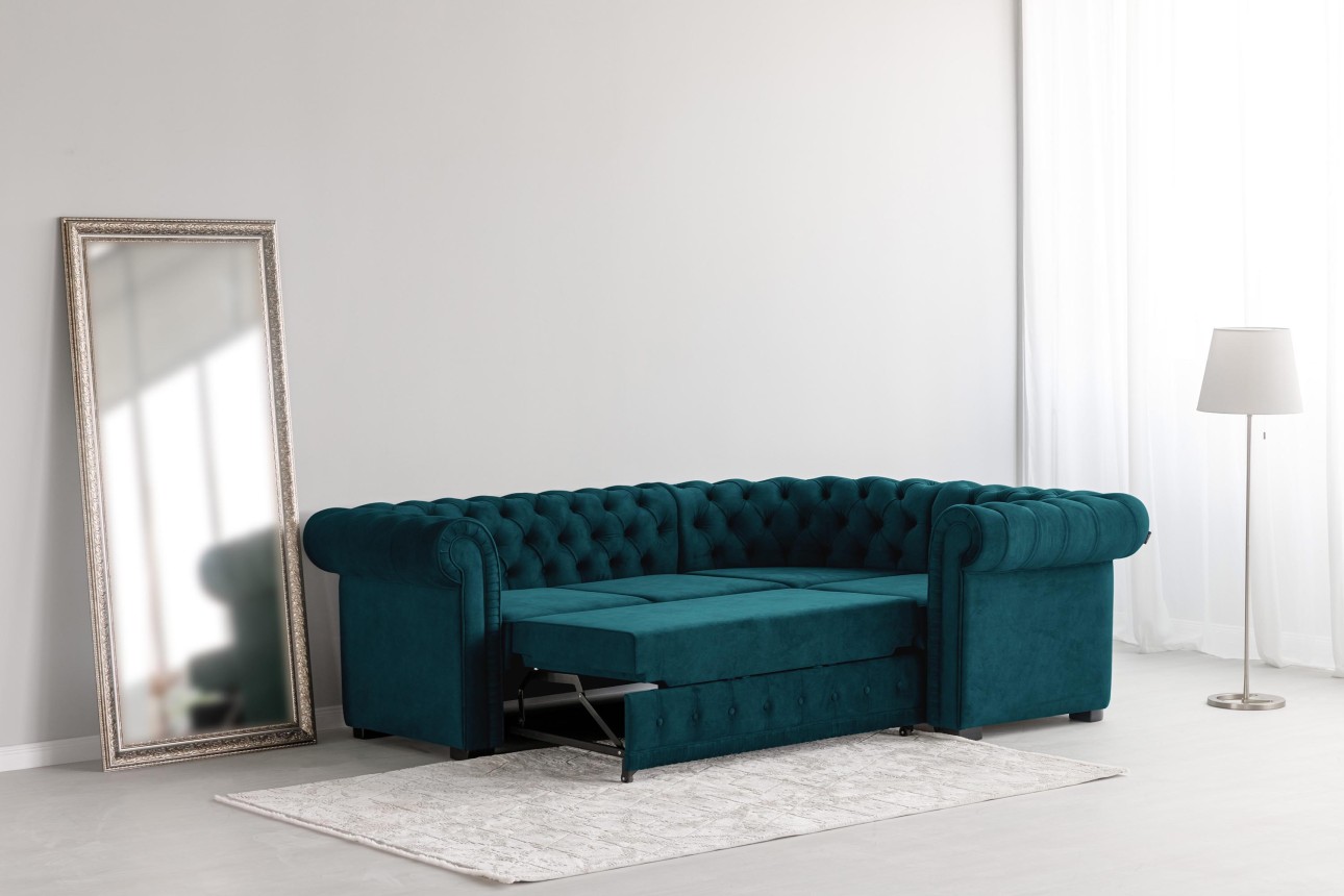 Colțar extensibil PRINCESS 2, 2530x1800x810 mm, spațiu de dormit 1950x1300 mm.