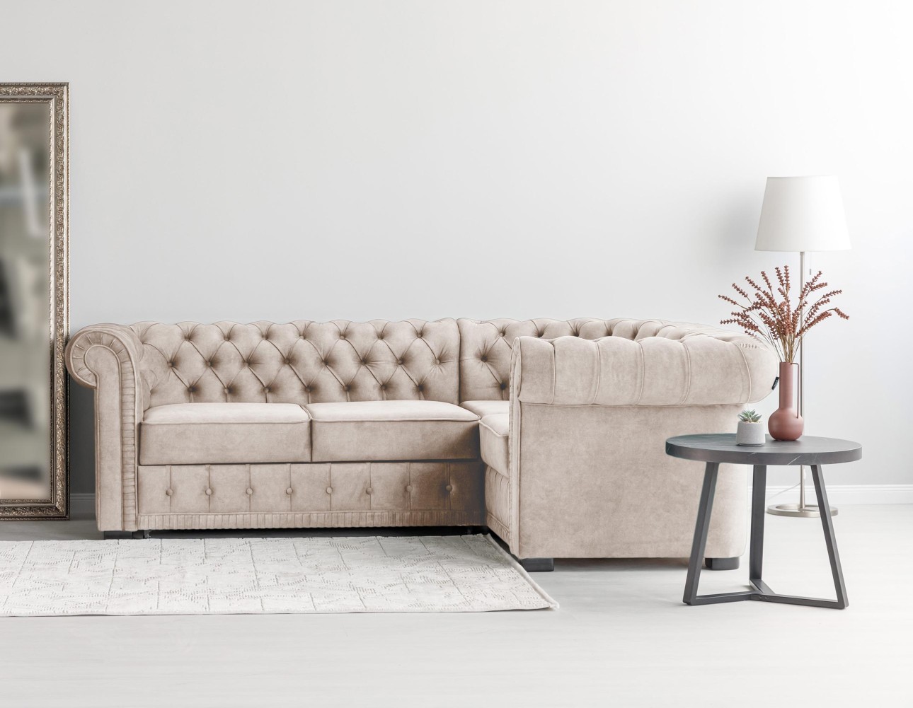 Colțar extensibil PRINCESS 2, 2530x1800x810 mm, spațiu de dormit 1950x1300 mm.