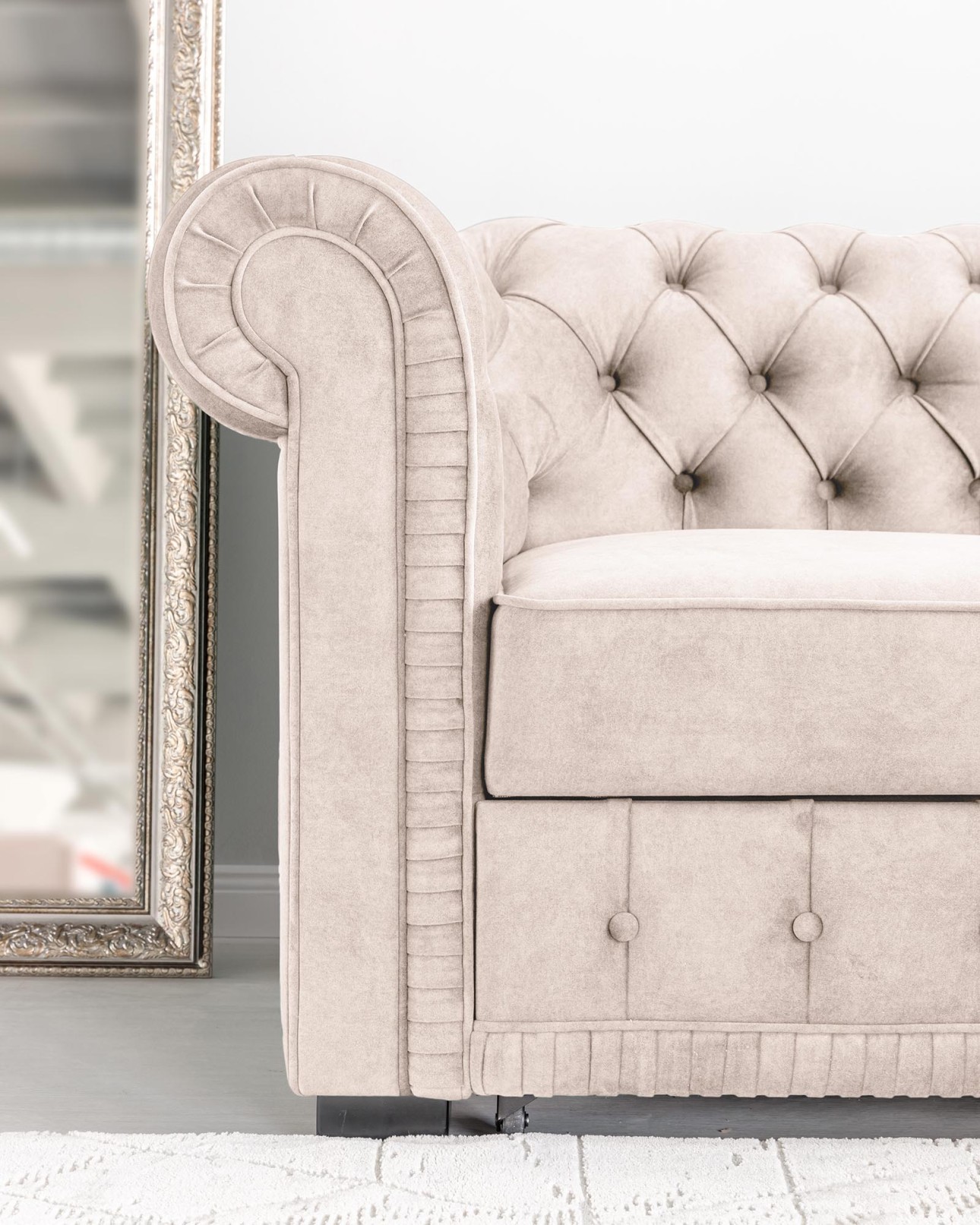 Colțar extensibil PRINCESS 2, 2530x1800x810 mm, spațiu de dormit 1950x1300 mm.