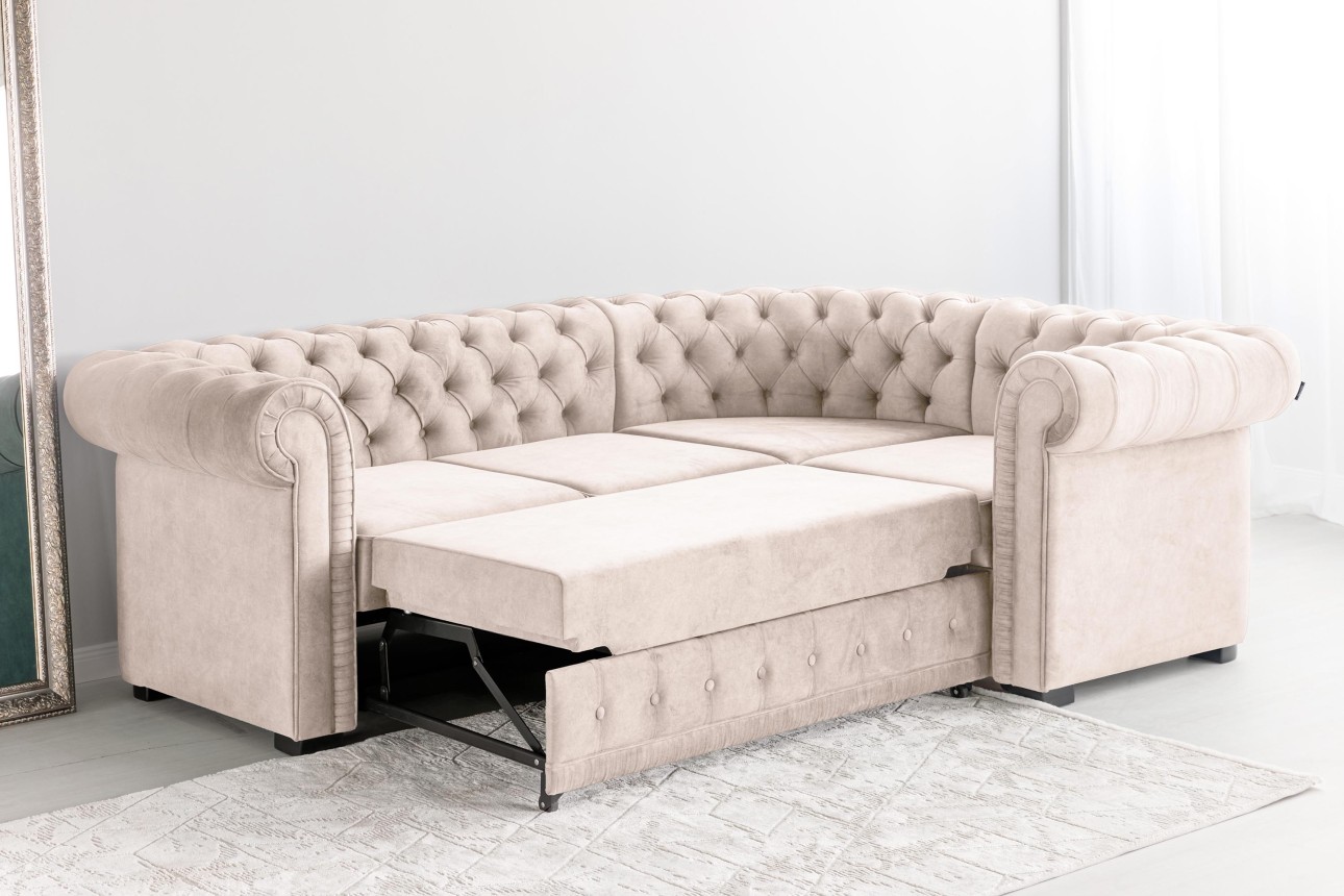 Colțar extensibil PRINCESS 2, 2530x1800x810 mm, spațiu de dormit 1950x1300 mm.
