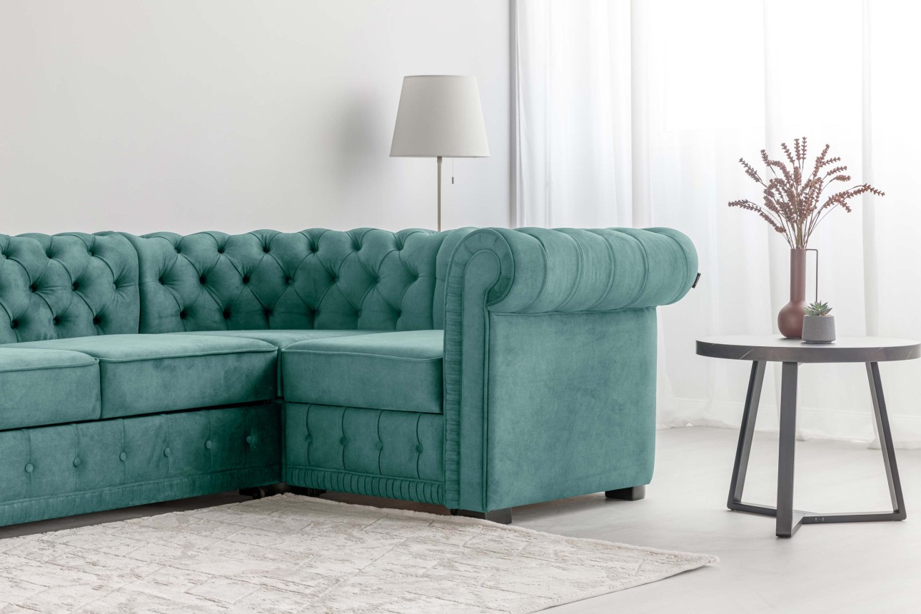 Colțar extensibil PRINCESS 3, 3200x1800x810 mm, spațiu de dormit 2600x1320 mm.