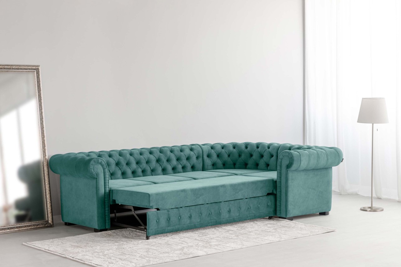 Colțar extensibil PRINCESS 3, 3200x1800x810 mm, spațiu de dormit 2600x1320 mm.