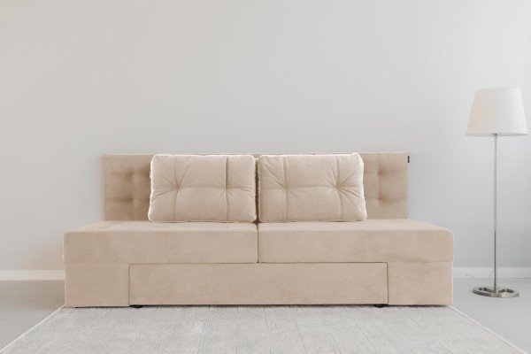 Canapea extensibilă MADRID, cu ladă de depozitare, noptiere integrate, mecanism de extindere „foarfece”, 2350x1050x1000 mm, spațiu de dormit 1550x2050 mm.
