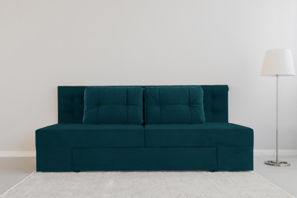 Canapea extensibilă MADRID, cu ladă de depozitare, noptiere integrate, mecanism de extindere „foarfece”, 2350x1050x1000 mm, spațiu de dormit 1550x2050 mm.