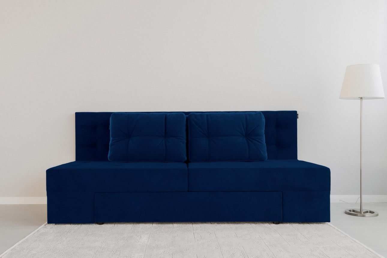 Canapea extensibilă MADRID, cu ladă de depozitare, noptiere integrate, mecanism de extindere „foarfece”, 2350x1050x1000 mm, spațiu de dormit 1550x2050 mm.