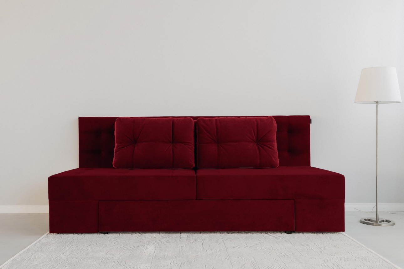 Canapea extensibilă MADRID, cu ladă de depozitare, noptiere integrate, mecanism de extindere „foarfece”, 2350x1050x1000 mm, spațiu de dormit 1550x2050 mm.