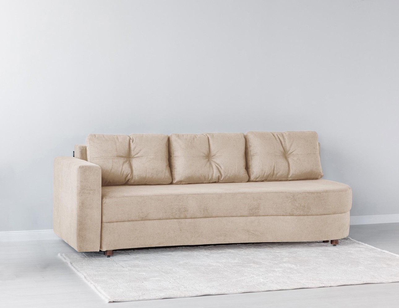 Canapea extensibilă GRACE (cotieră stânga), cu ladă de depozitare, 2300x1000x770 mm, spațiu de dormit 2100x1500 mm.