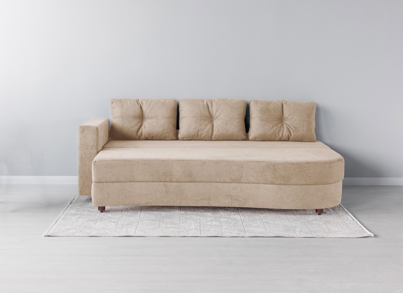 Canapea extensibilă GRACE (cotieră stânga), cu ladă de depozitare, 2300x1000x770 mm, spațiu de dormit 2100x1500 mm.