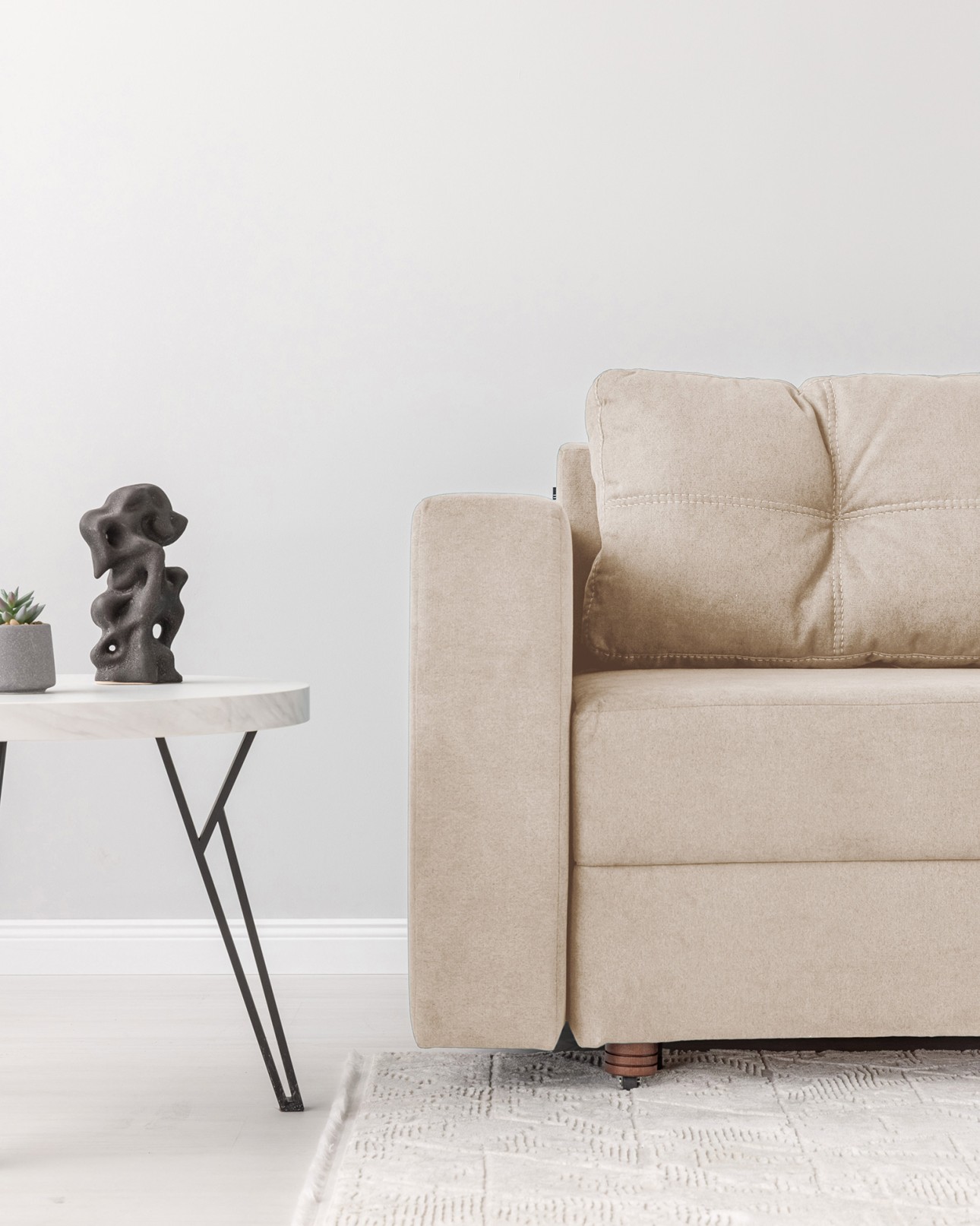 Canapea extensibilă GRACE (cotieră stânga), cu ladă de depozitare, 2300x1000x770 mm, spațiu de dormit 2100x1500 mm.
