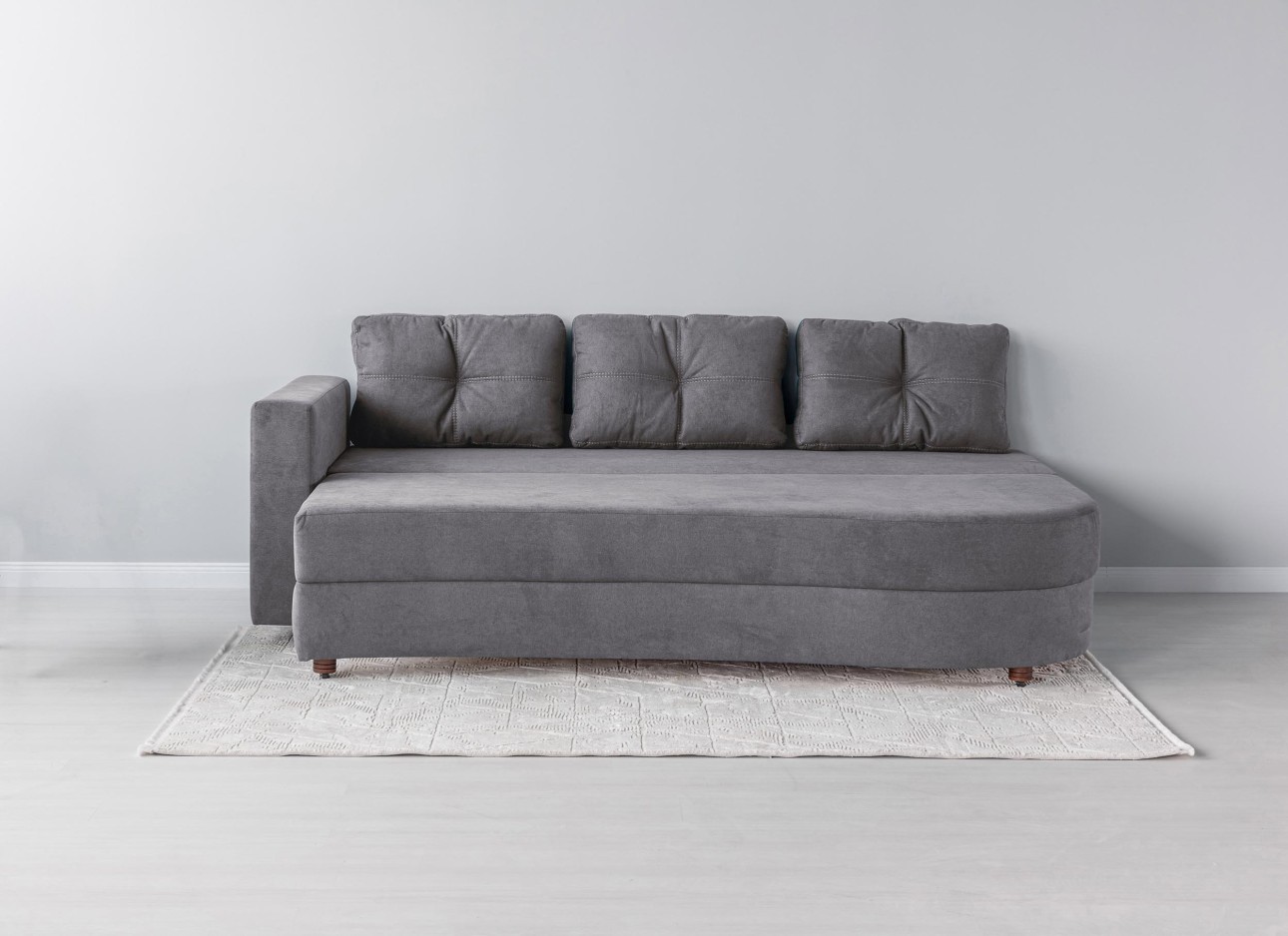 Canapea extensibilă GRACE (cotieră stânga), cu ladă de depozitare, 2300x1000x770 mm, spațiu de dormit 2100x1500 mm.
