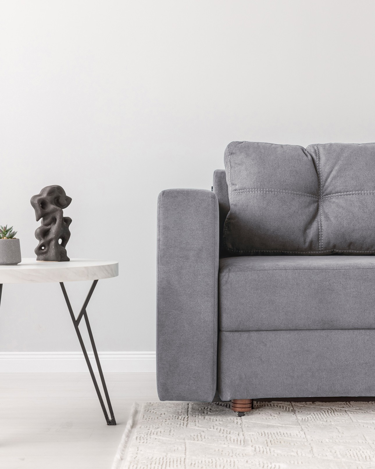 Canapea extensibilă GRACE (cotieră stânga), cu ladă de depozitare, 2300x1000x770 mm, spațiu de dormit 2100x1500 mm.