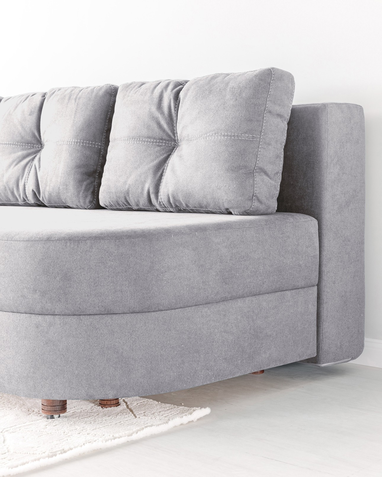 Canapea extensibilă GRACE (cotieră stânga), cu ladă de depozitare, 2300x1000x770 mm, spațiu de dormit 2100x1500 mm.