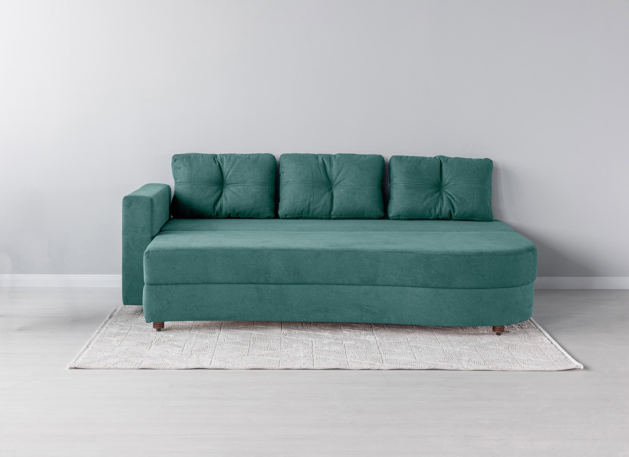 Canapea extensibilă GRACE (cotieră stânga), cu ladă de depozitare, 2300x1000x770 mm, spațiu de dormit 2100x1500 mm.