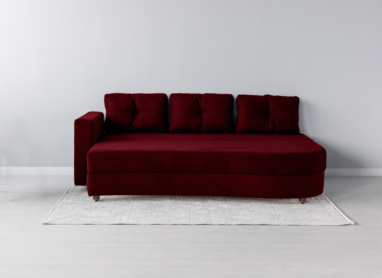Canapea extensibilă GRACE (cotieră stânga), cu ladă de depozitare, 2300x1000x770 mm, spațiu de dormit 2100x1500 mm.