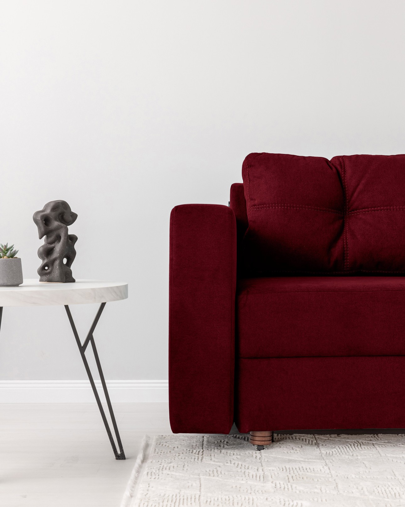 Canapea extensibilă GRACE (cotieră stânga), cu ladă de depozitare, 2300x1000x770 mm, spațiu de dormit 2100x1500 mm.