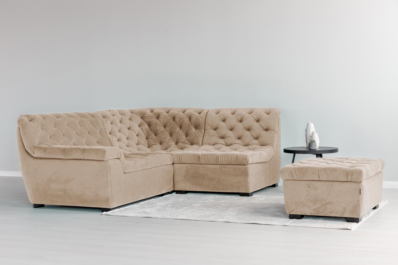Colțar modular VERSAILLES (ansamblul 9), 2600x2100x970 mm.