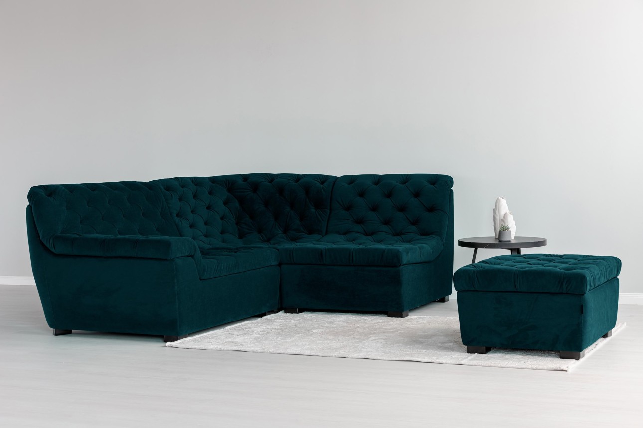 Colțar modular VERSAILLES (ansamblul 9), 2600x2100x970 mm.