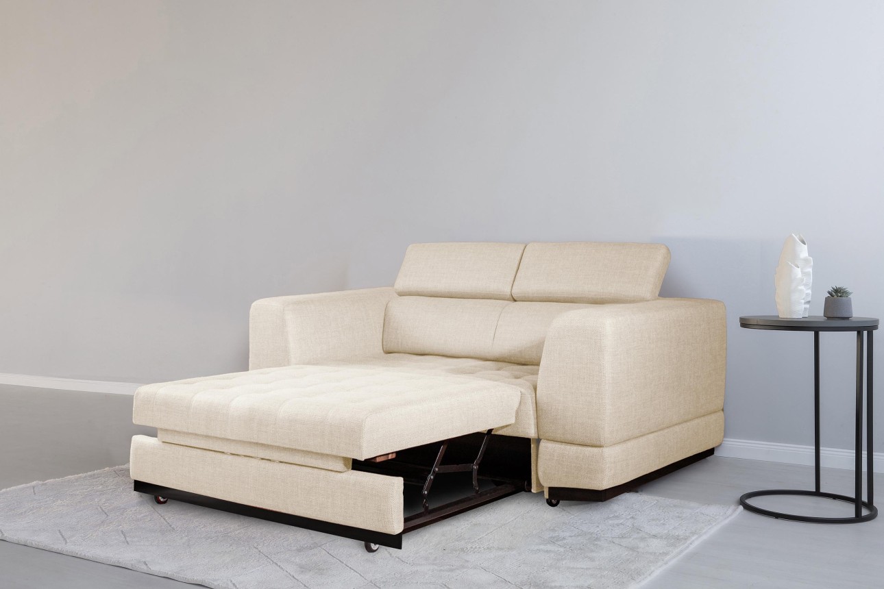Canapea extensibilă BUTLER 1400, tetiere reglabile, 1960x1120x780 mm, spațiu de dormit 1380x1930 mm.