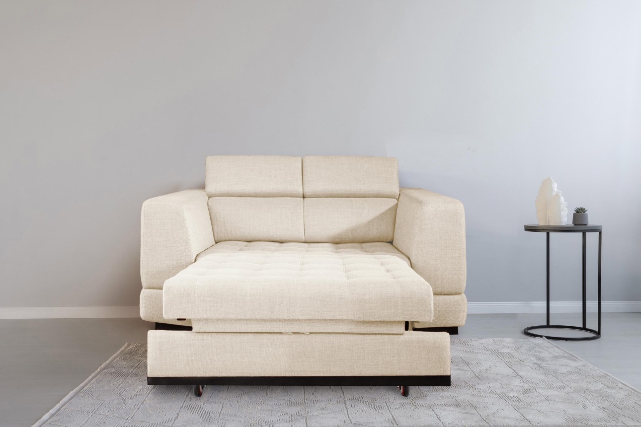 Canapea extensibilă BUTLER 1400, tetiere reglabile, 1960x1120x780 mm, spațiu de dormit 1380x1930 mm.
