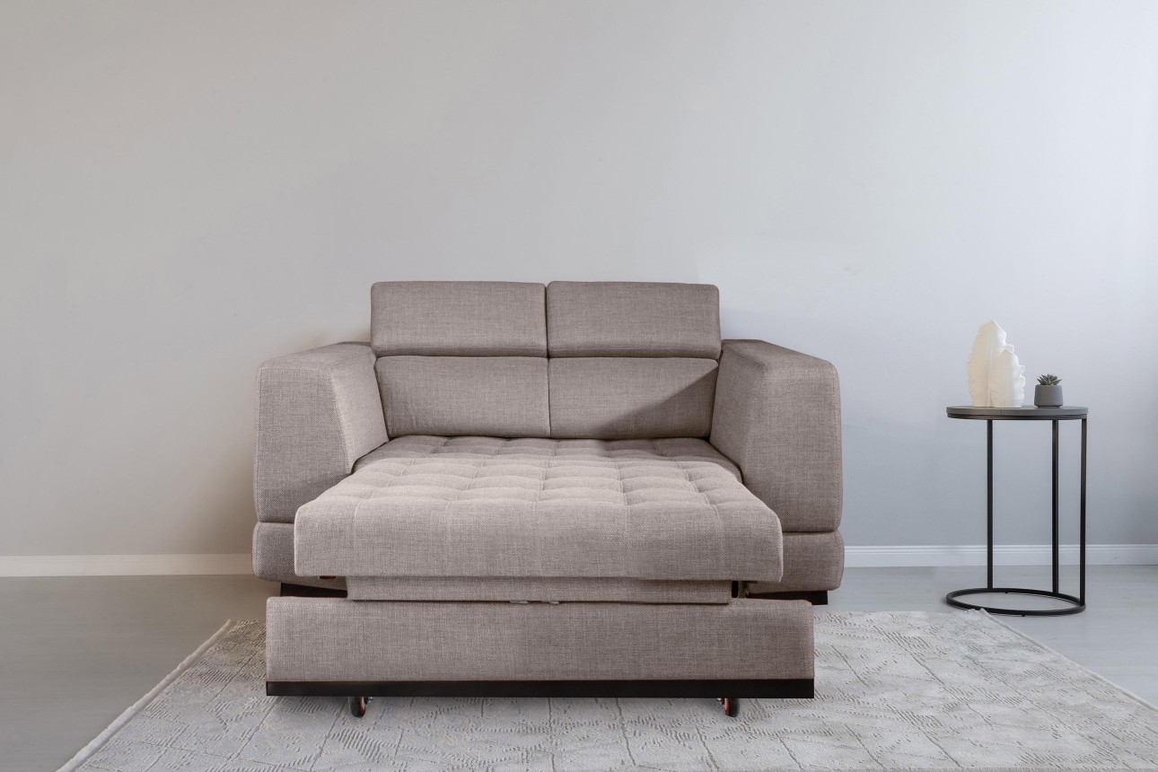 Canapea extensibilă BUTLER 1400, tetiere reglabile, 1960x1120x780 mm, spațiu de dormit 1380x1930 mm.