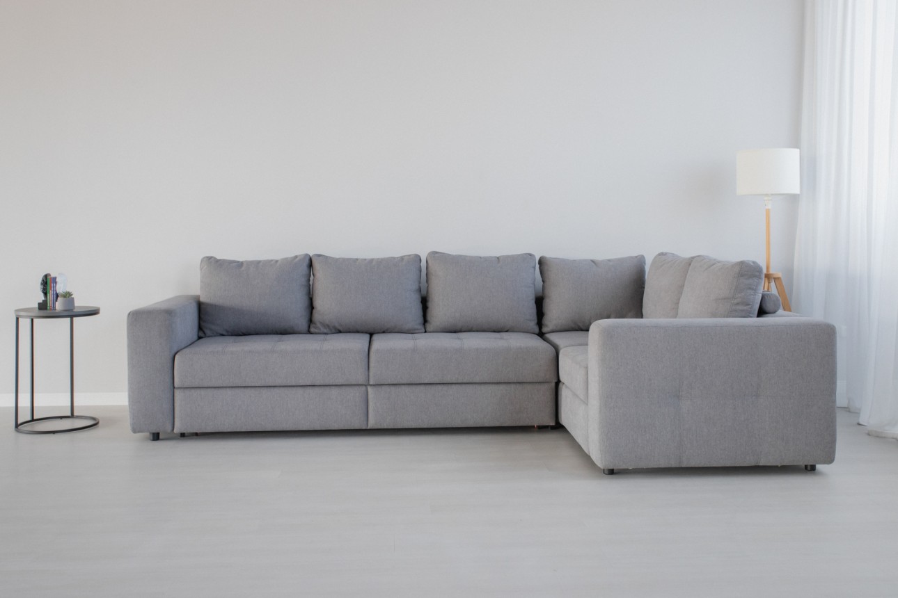 Colțar modular STONE (ansamblul 7) , extensibil, ladă de depozitare, spațiu de dormit 2000x2000 mm.