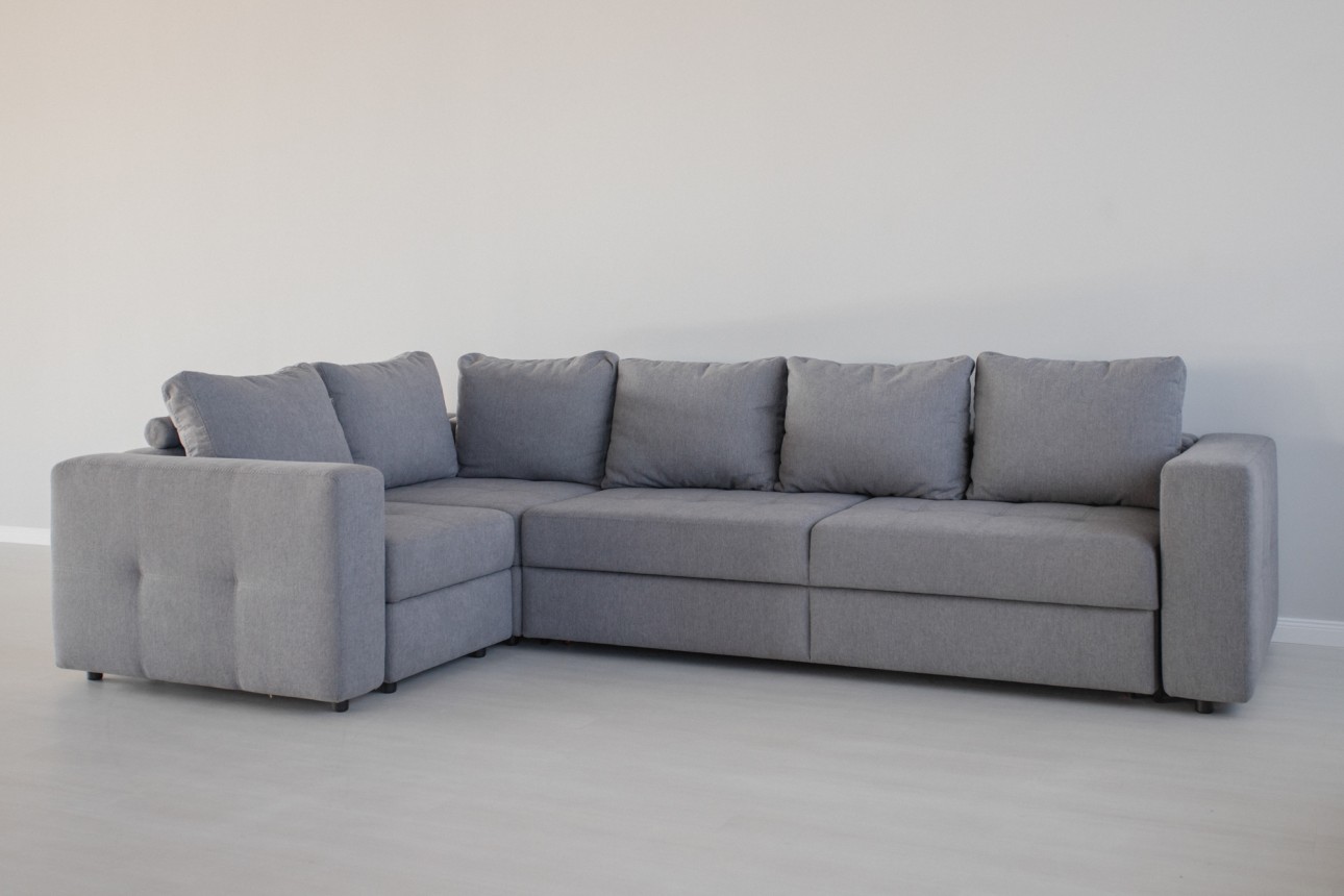 Colțar modular STONE (ansamblul 7) , extensibil, ladă de depozitare, spațiu de dormit 2000x2000 mm.