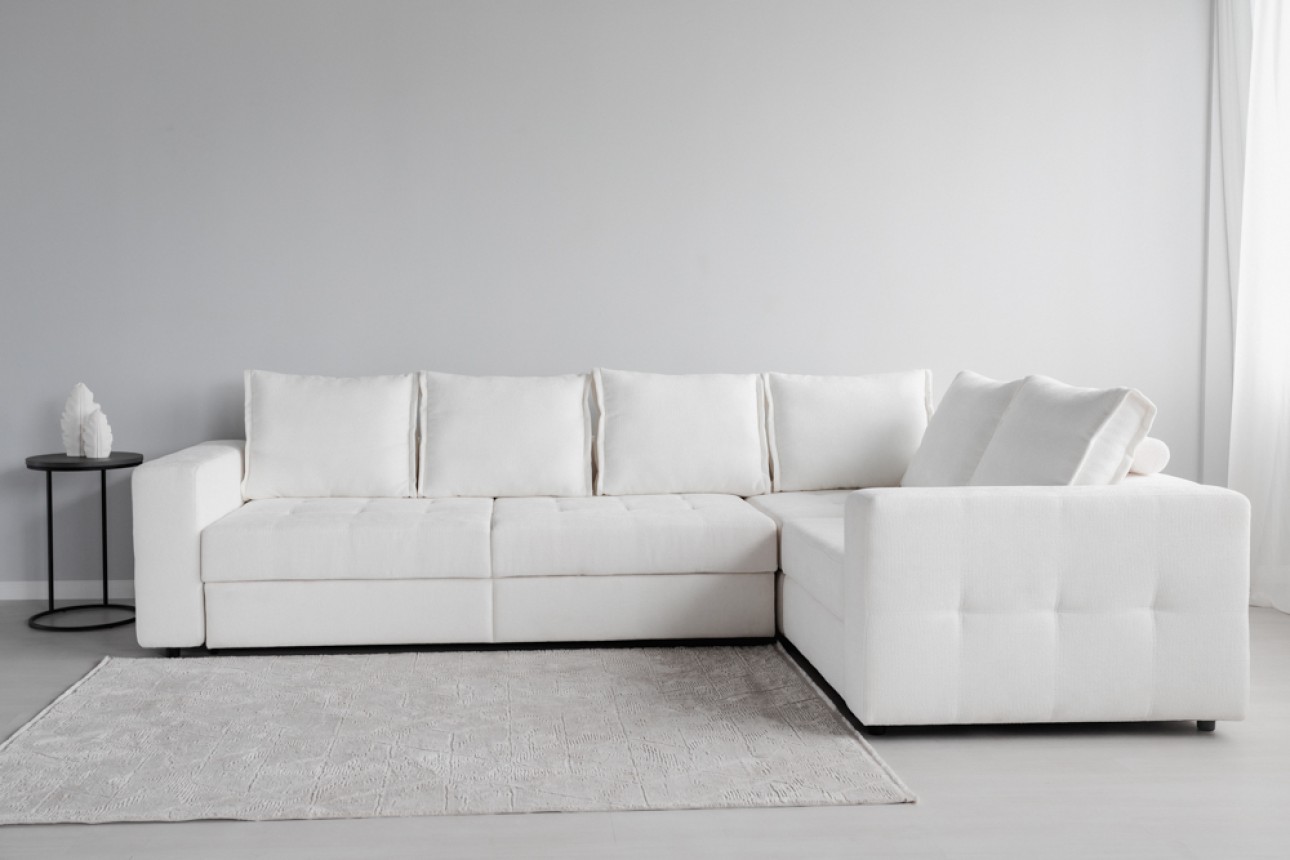 Colțar modular STONE (ansamblul 7) , extensibil, ladă de depozitare, spațiu de dormit 2000x2000 mm.