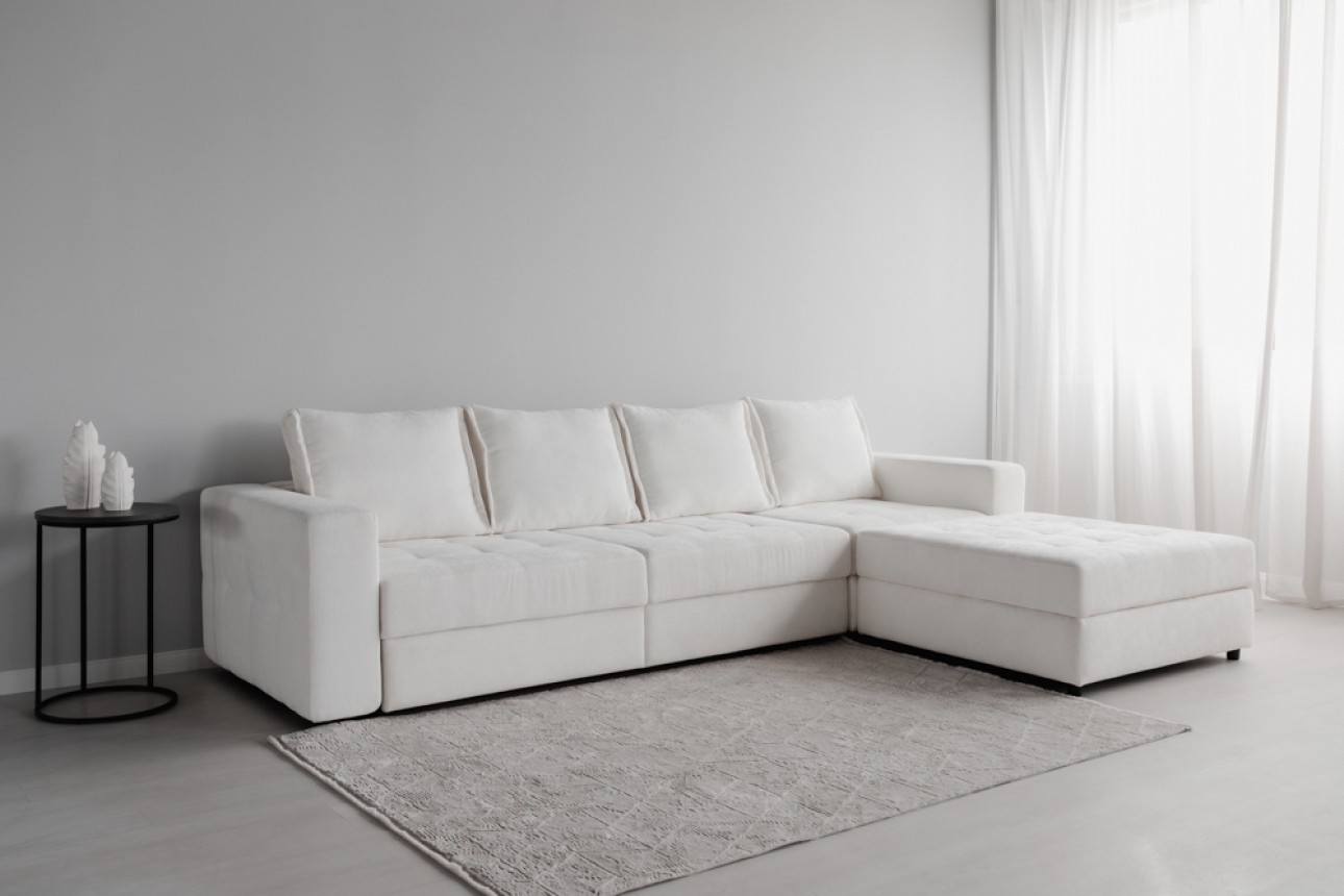 Colțar modular STONE (ansamblul 5), extensibil, ladă de depozitare, spațiu de dormit 2000x2000 mm